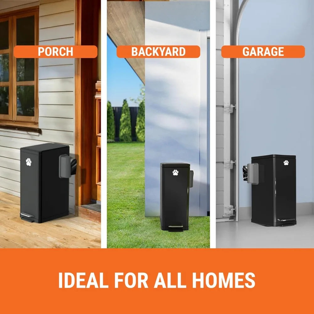 3.2 Gal Metal Dog Waste Trash Can with Lid Outdoor, Waste Container with Pedal Garbage Poop Bin, Poo Bucket Outdoor