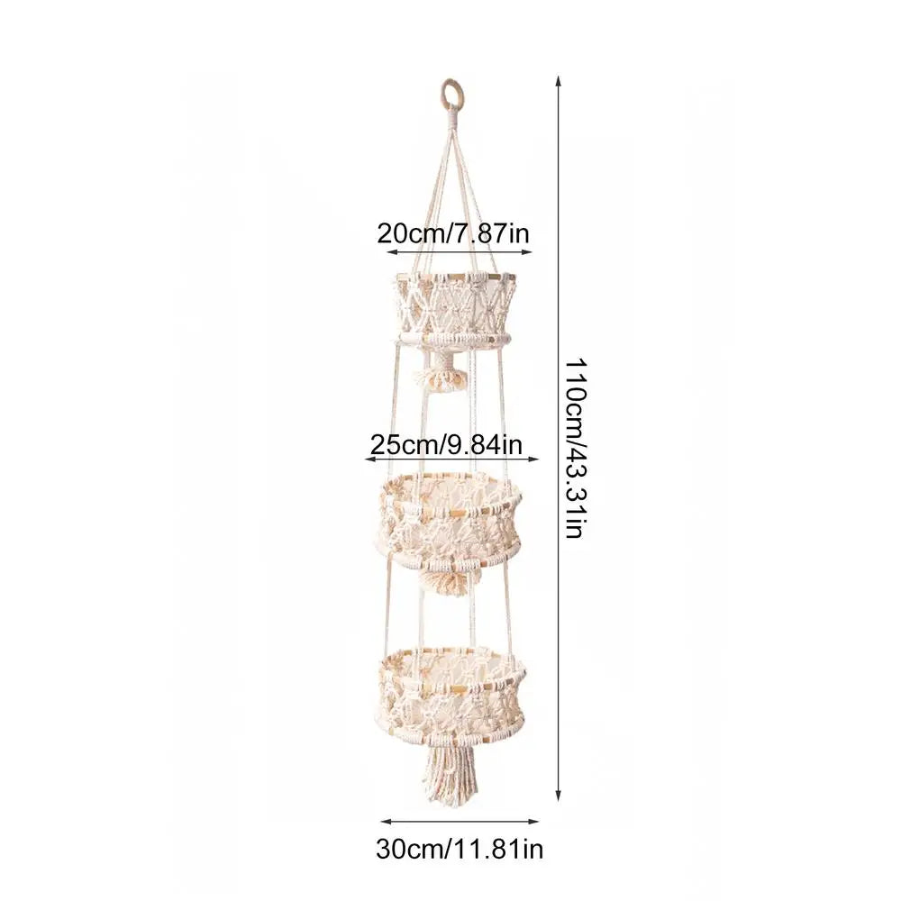 Hanging Hand-woven Macrame Plant Hanger Flower Pot Planter Hanger Wall Decor Courtyard Garden Hanging Planter Hanging Basket - Quick and EZ Shop