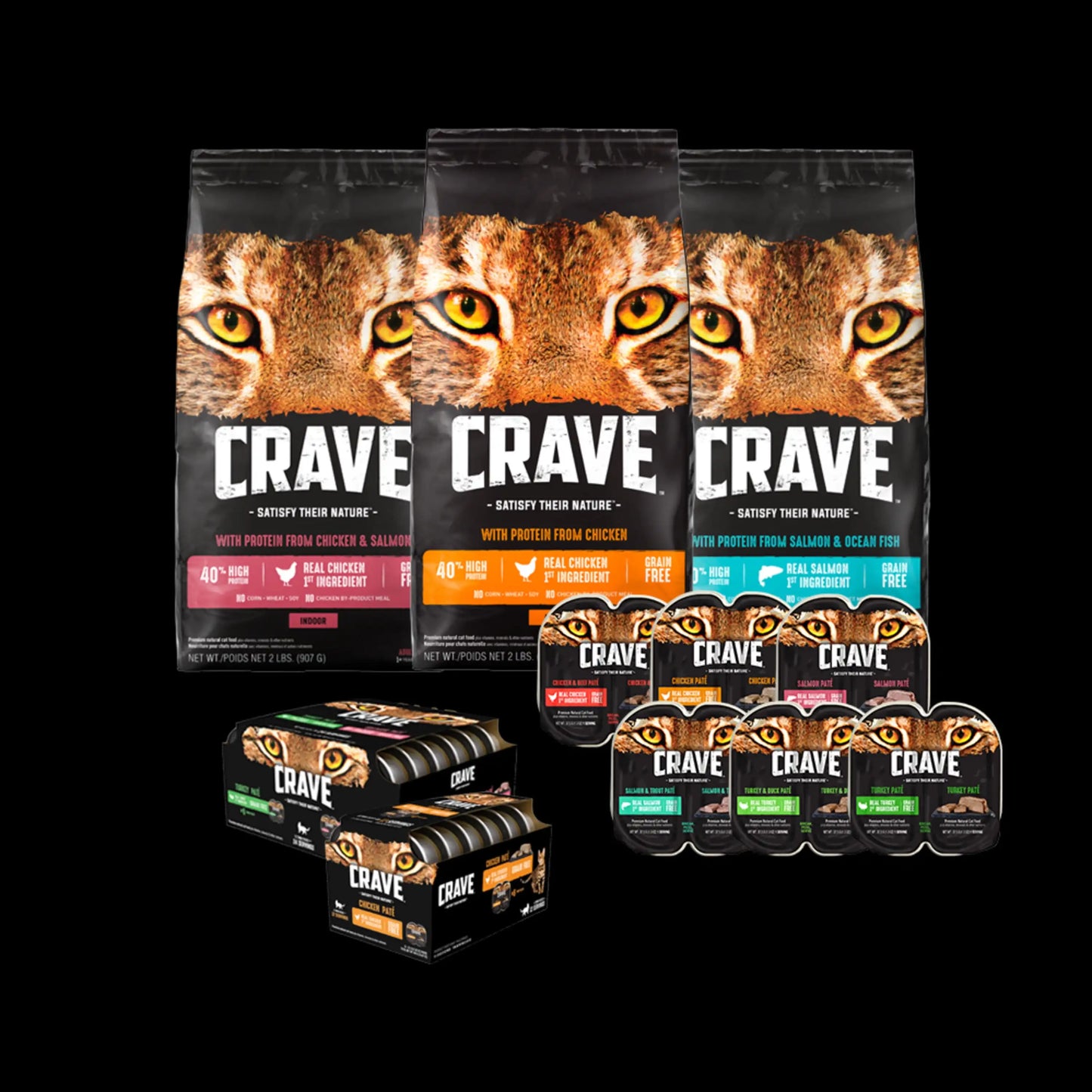 CRAVE Grain Free with Protein from Salmon & Ocean Fish Dry Adult Cat Food, 4 Pound Bag
