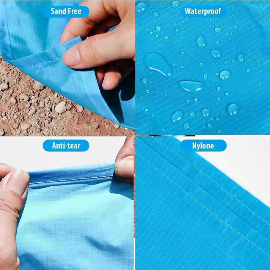 Beach Blanket, Waterproof and Sandproof Large 2-3 Adult Light Picnic Mat Travel Camping Hiking Beach Blanket 200x210cm