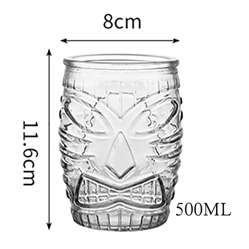 Glass Tiki Mug Modern Bar Tiki Cooler Clear Tumblers