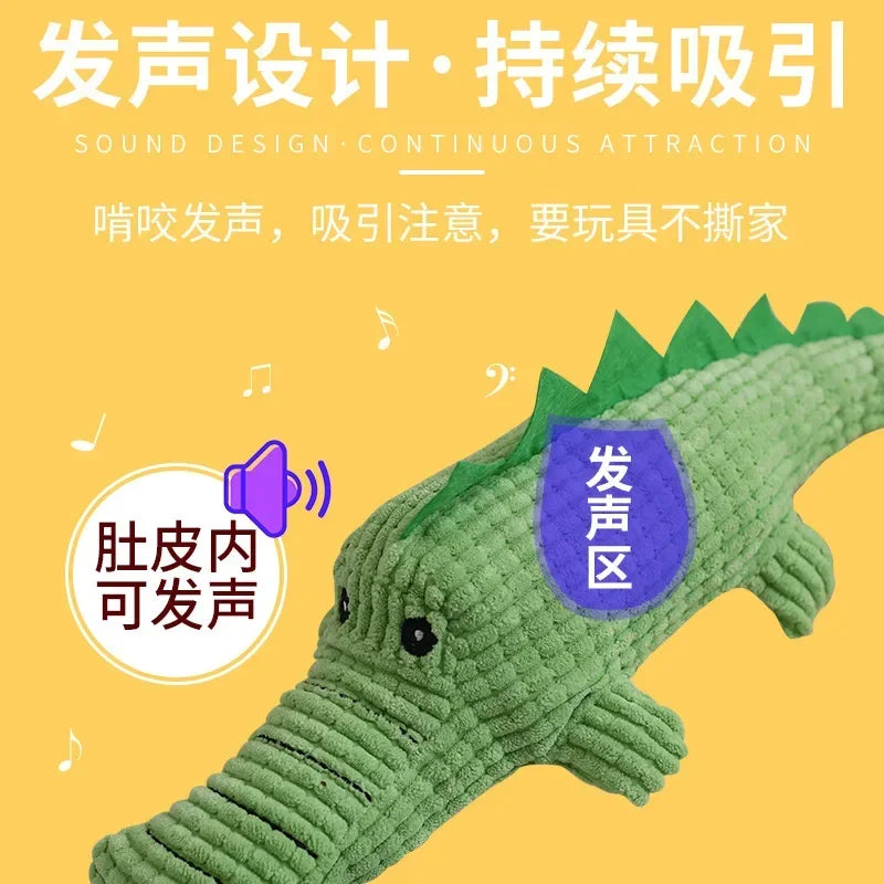 Crocodile Shape Plush Dog Squeaky Toys for Small Medium Dogs Funny Sounding Interactive Dogs Toy Pets Accessories Supplies