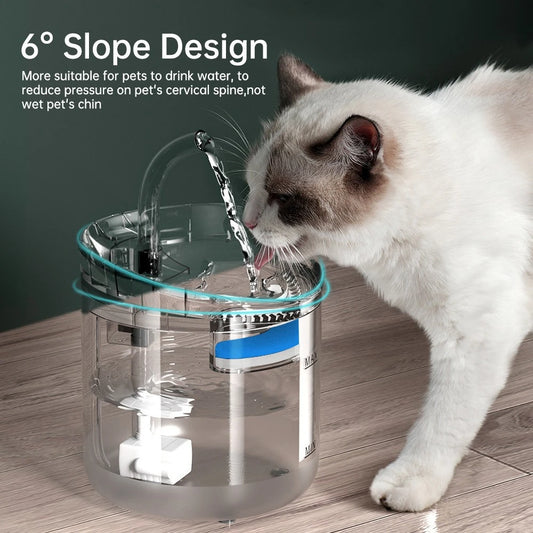 1.8L BPA-Free Automatic Pet Water Fountain with Adjustable Flow, Ultra-Quiet Pump, Energy-Saving, Easy Clean for Cats & Dogs, Id
