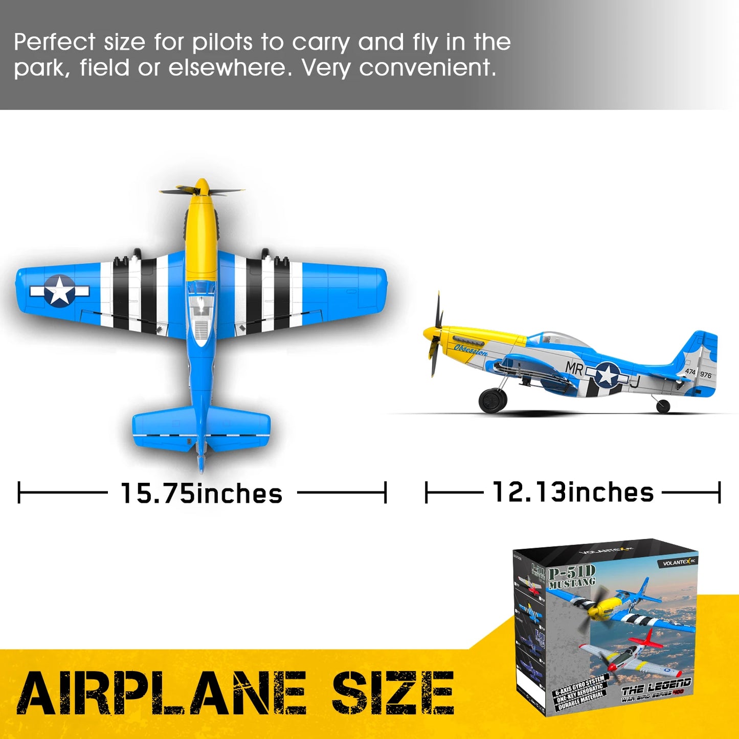 Volantex RC Planes for Adults,P-51 RTF RC Airplane,One-Key Aerobatic, Stable and Safe,Suitable for Outdoor Activity and gifts