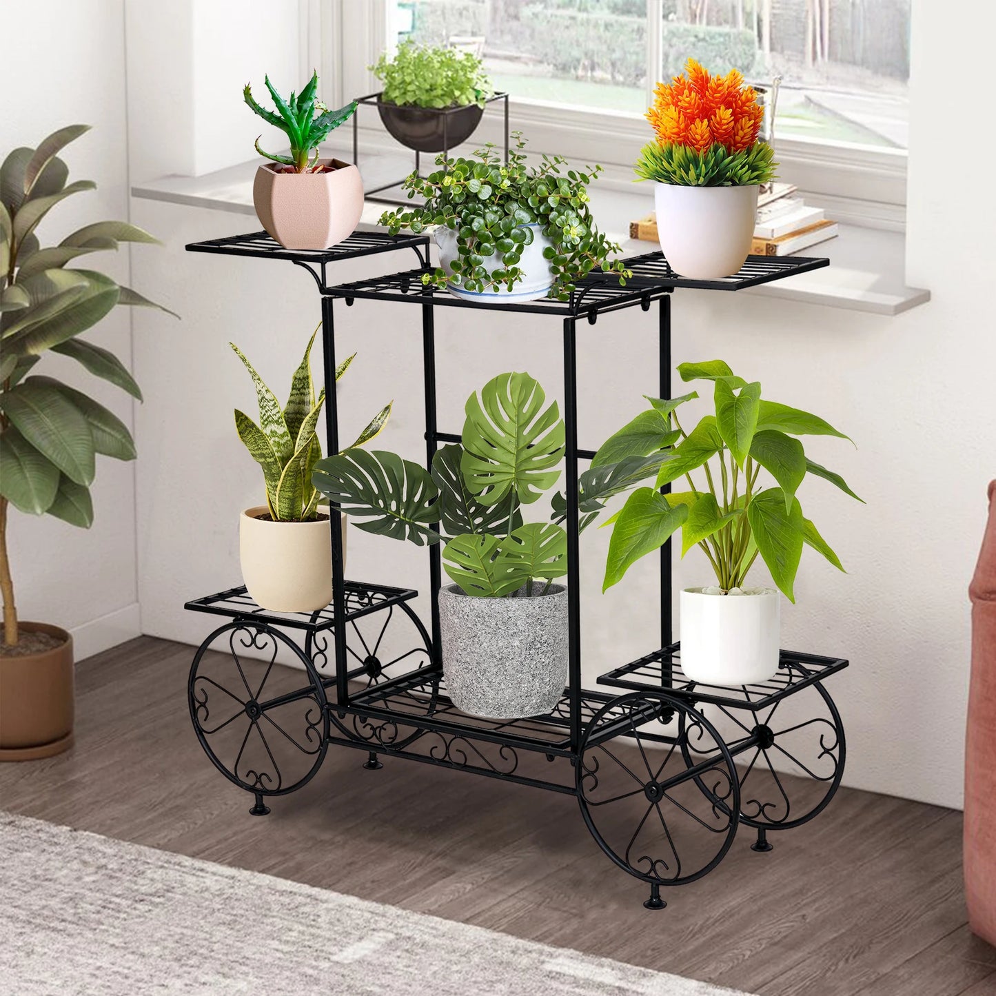 6 Tiered Plant Stand Ladder Shelf Indoor Outdoor Garden Flower Pot Stand for Home Garden Patio - Quick and EZ Shop