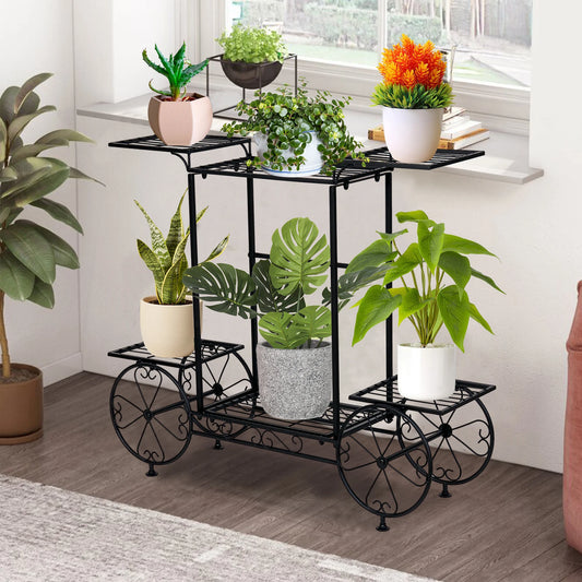 6 Tiered Plant Stand Ladder Shelf Indoor Outdoor Garden Flower Pot Stand for Home Garden Patio - Quick and EZ Shop