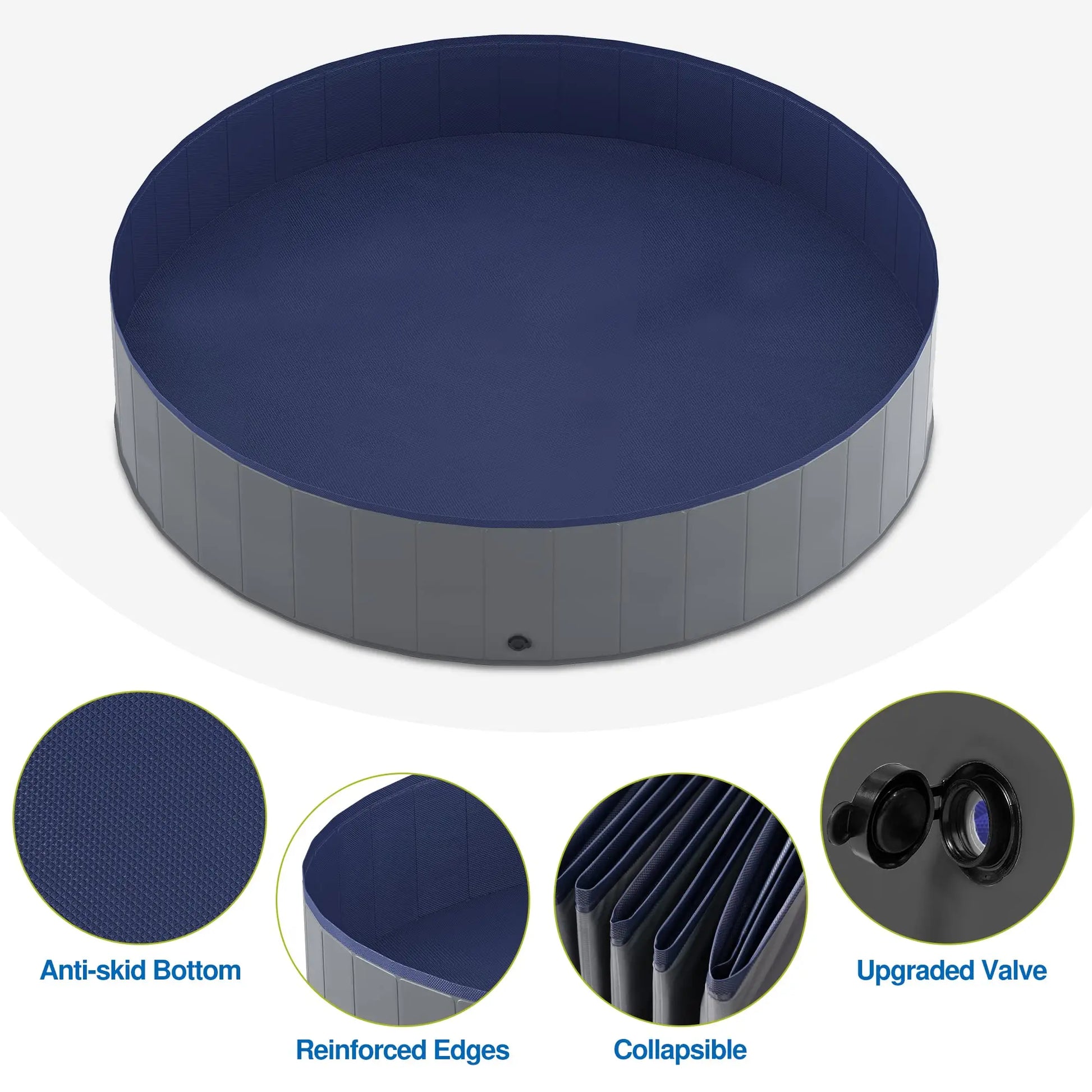 Portable Dog Pool, Foldable Pet Swimming Tub, Anti-Slip Collapsible Pet Bathtub, Hard Plastic Bath Pool for Pets Dogs and Cats - Quick and EZ Shop