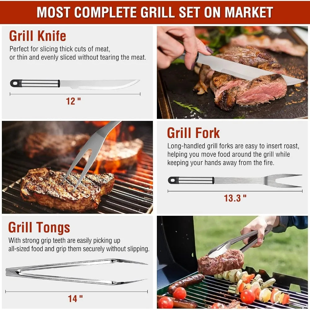 122PCS Men's BBQ Gift, Father's Day, Christmas, BBQ Set BBQ Grill Outdoor BBQ Blackstone