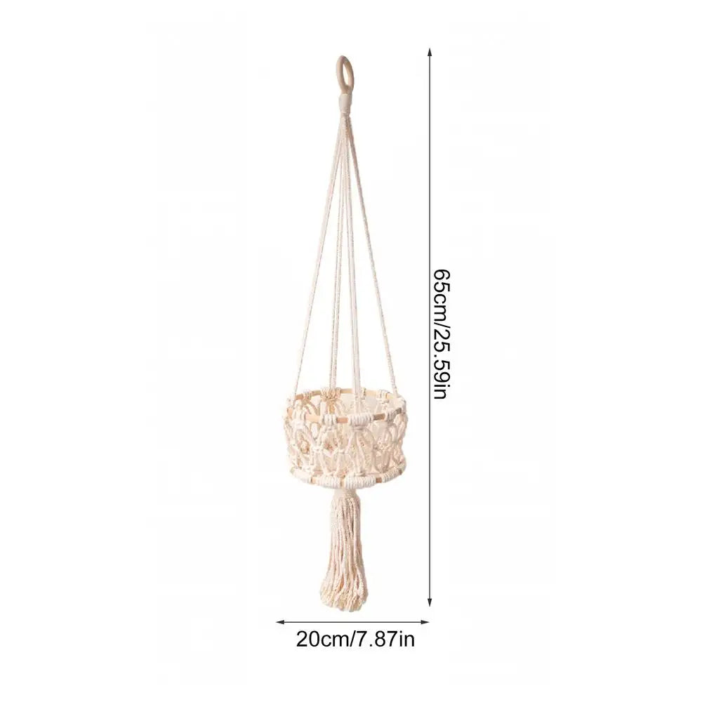 Hanging Hand-woven Macrame Plant Hanger Flower Pot Planter Hanger Wall Decor Courtyard Garden Hanging Planter Hanging Basket - Quick and EZ Shop