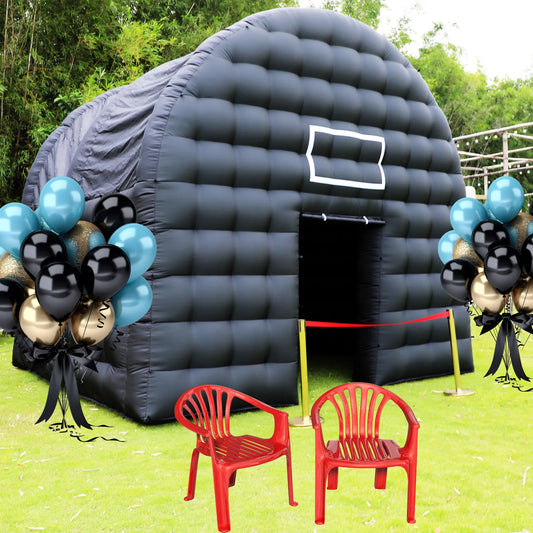 Large Black Inflatable Tent(15x15x14FT) Includes Blower Square Gazebo Event Room Large Inflatable Party Tent for Backyard,Outdoo