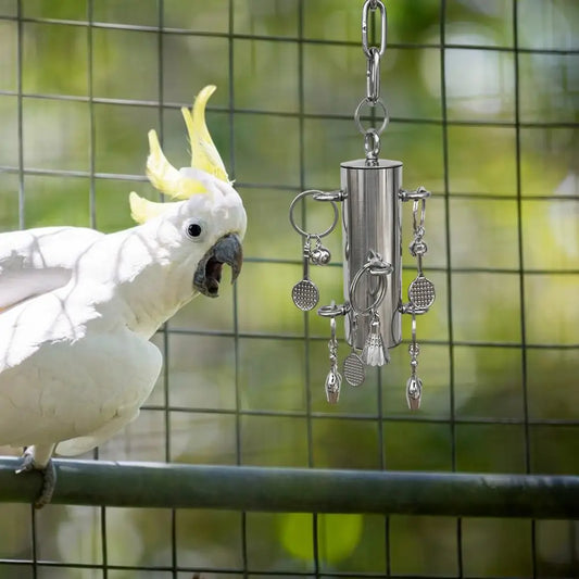 Parrot Bell Toy Stainless Steel Heavy Duty Bird Cage Toys Bird Cage Hang Bite Toy Cage Display Pendant Bird Toys For Large And