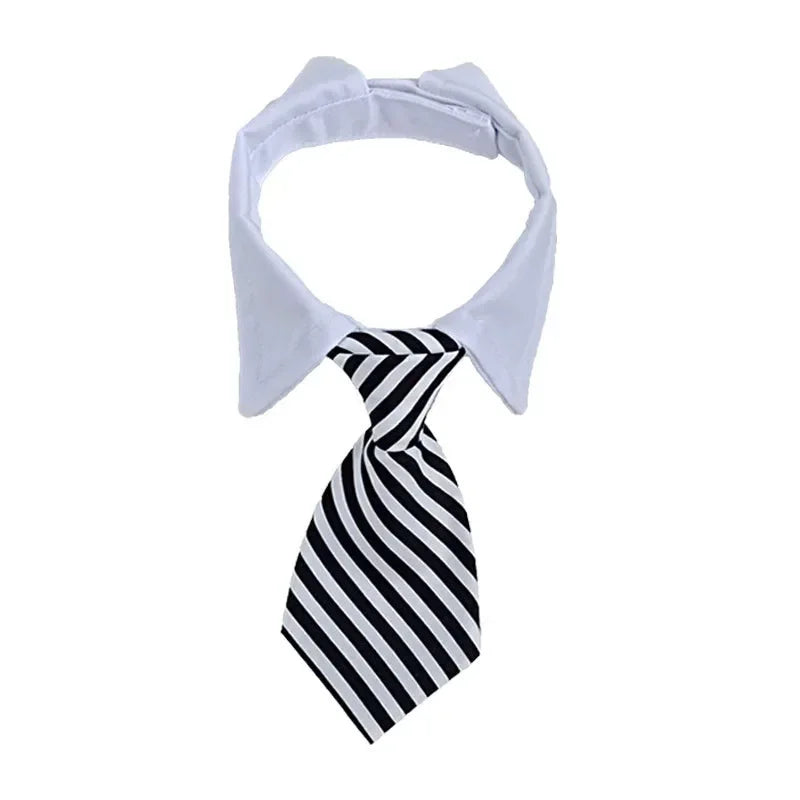 Dog Cat Grooming Cat Striped Bow Tie Animal Striped Bow Tie Collar Pet Adjustable Christmas Cat Collar
