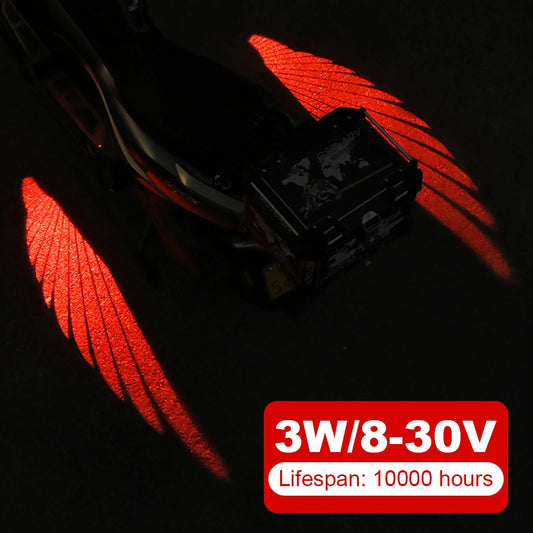 2Pcs Angel Wings Projection Lights Super Bright LED Welcome Light 8-30V LED Carpet Underglow Motorcycle Modified Decorative Lamp