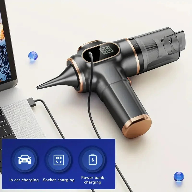 1PC Cordless Handheld Vacuum Cleaner, USB Rechargeable, High Power, Long Battery Life, Compact Dust Buster for Home, Car, Pet Ha