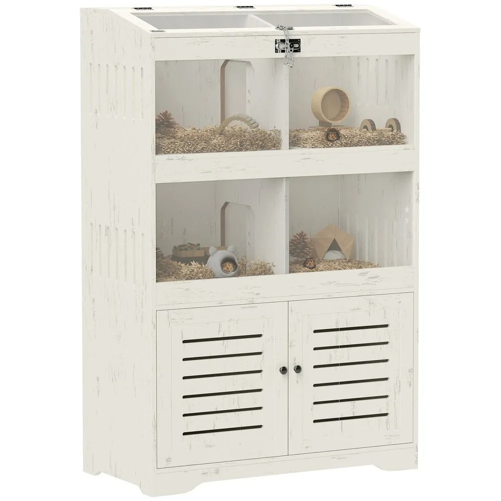Large Hamster Cage for Multiple Small Pets with Storage Cabinet