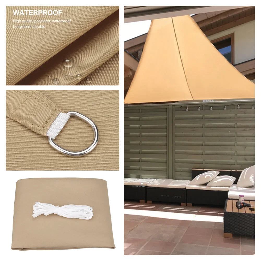 Heavy Waterproof Shade Sail Sun Canopy Cover Trilateral/Triangle 5x5x5M/2x2x2M Garden Yard Awnings Car Sunshade Cloth Net Summer