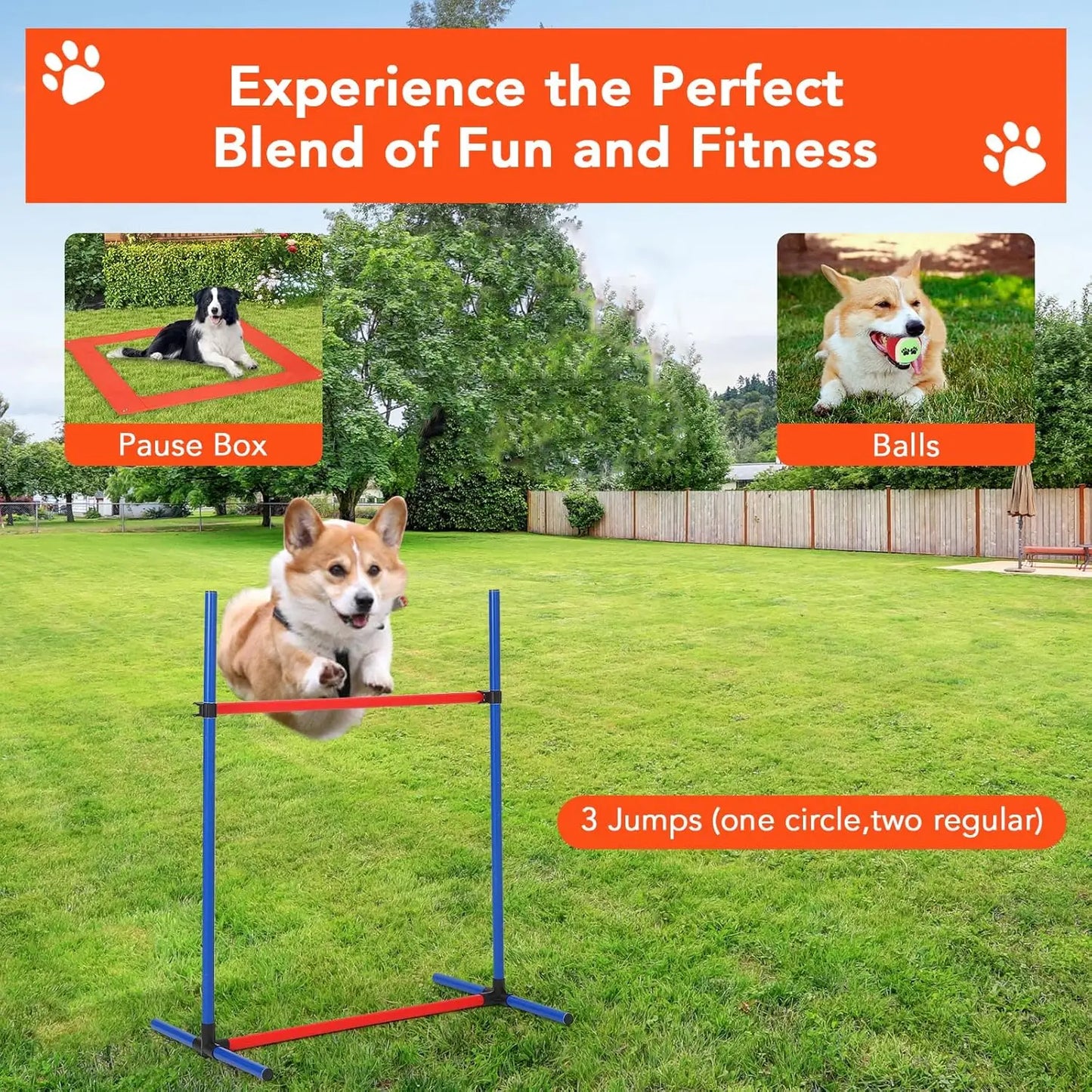 87 Pcs Dog Agile Training Equipment Set Obstacle Course Kit with 70" Tunnel Tire Jump Hurdle Jump Weave Poles for Outdoor Game - Quick and EZ Shop