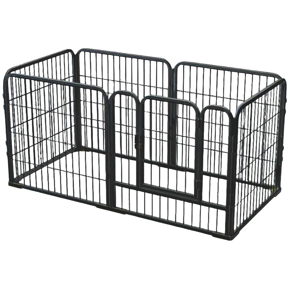 6 Panels Pet Playpen with Door Foldable Metal Barrier Playpen Heavy Duty Dog Exercise Fence for Dog Cat Rabbit Pet Exercise - Quick and EZ Shop