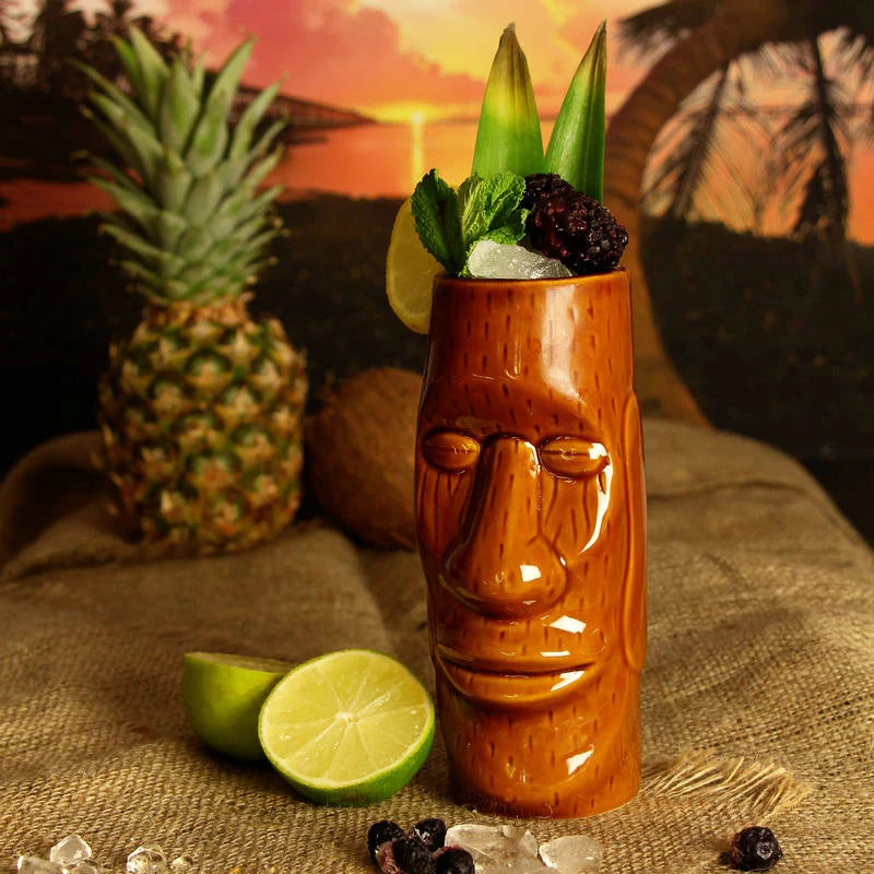 500ml Hawaii Tiki Mugs Cocktail Cup Beer Beverage Mug Wine Mug Ceramic Easter Islander Tiki Mugs Barware