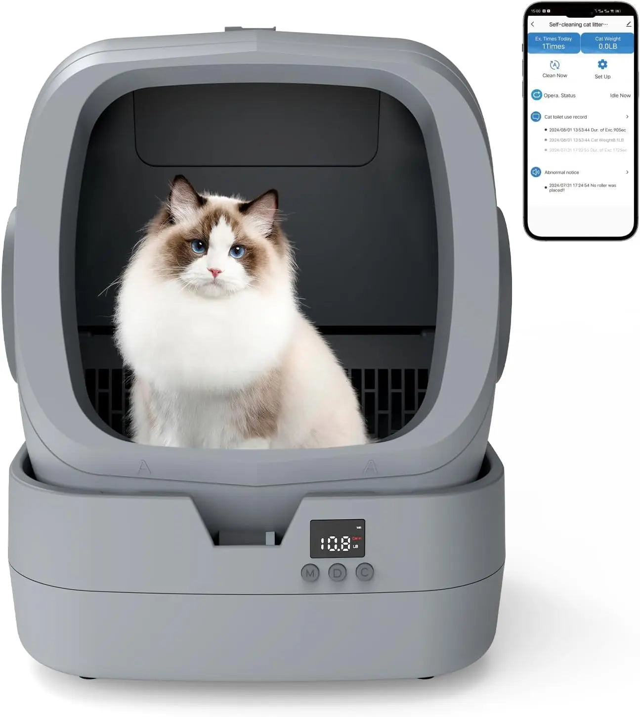 Automatic Self-Cleaning Cat Litter Box with App Control, Weight Monitoring, Ultra-Quiet for Medium Cats - Quick and EZ Shop