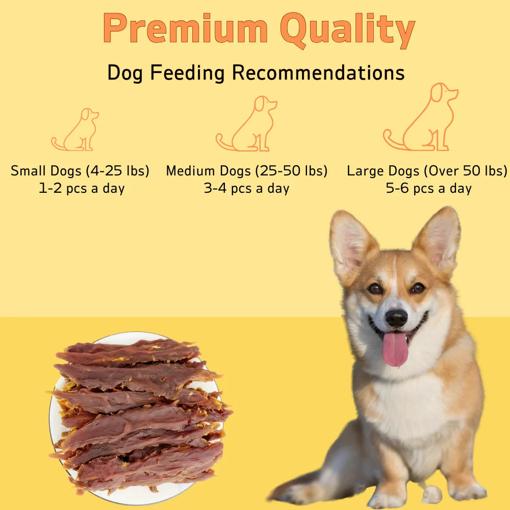 200g/400g (7.05oz/14.1oz) Duck Jerky Dog Treats For Small, Medium, Large Dog, Made With Real Pure Duck - Healthy