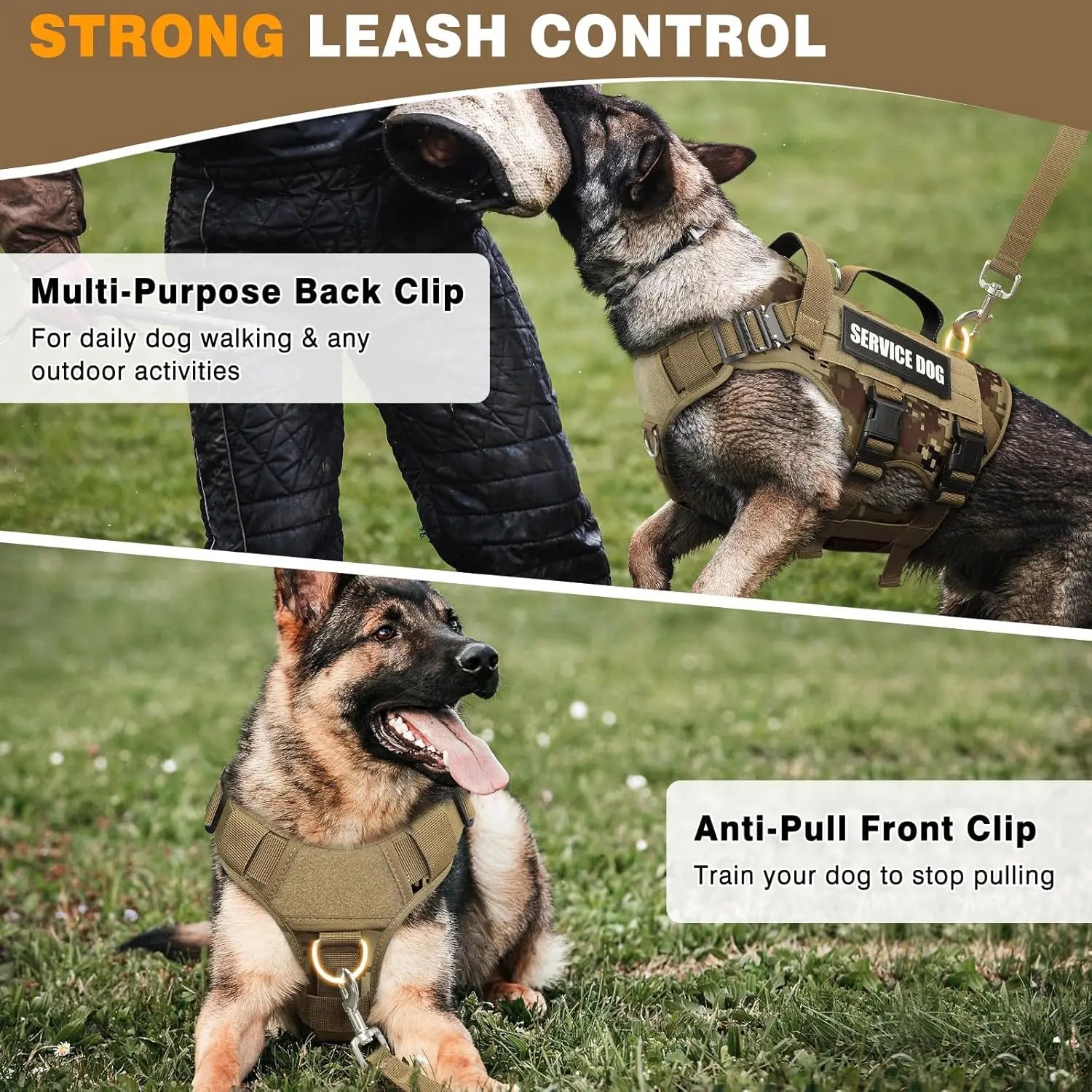 Service Dog Vest Harnfor Medium Dog, Tactical Working MOLLE Vest with 10 Pet Patches, No Pull Heavy - Quick and EZ Shop