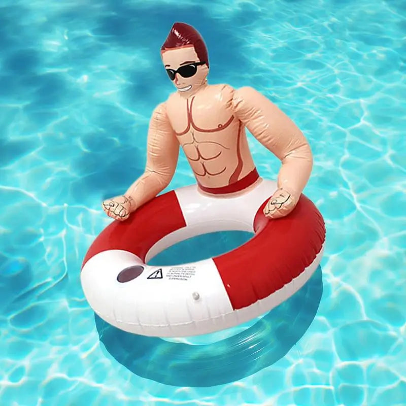 Adult Swimming Circles Pool Muscle Man Inflatable Swimming With Cup HolderRing Inflatable Pool Rings Swim Tubes Pool Party