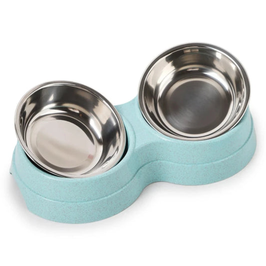 Cat and Puppy pet Feeding Supplies Two bowls Dog food water Feeding bowl Stainless steel pet drinking dish Small dog accessories