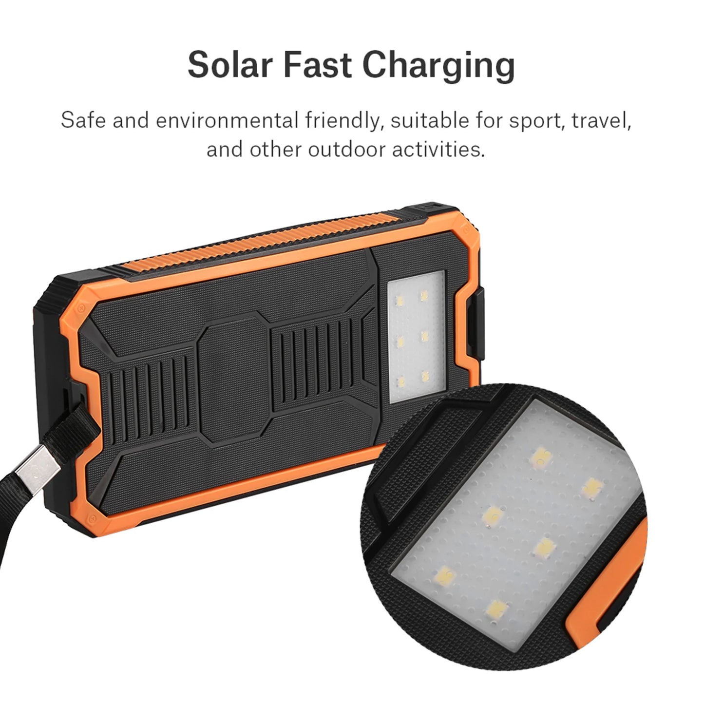 Mobile Power Bank Solar Power Bank Portable 20000mAh Fast Charging  USB Polar Mobile Power Bank Case  Kit Power Bank Case