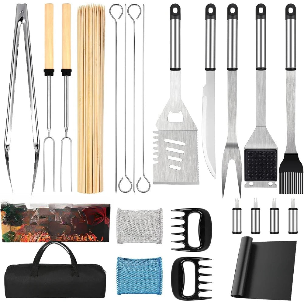 122PCS Men's BBQ Gift, Father's Day, Christmas, BBQ Set BBQ Grill Outdoor BBQ Blackstone