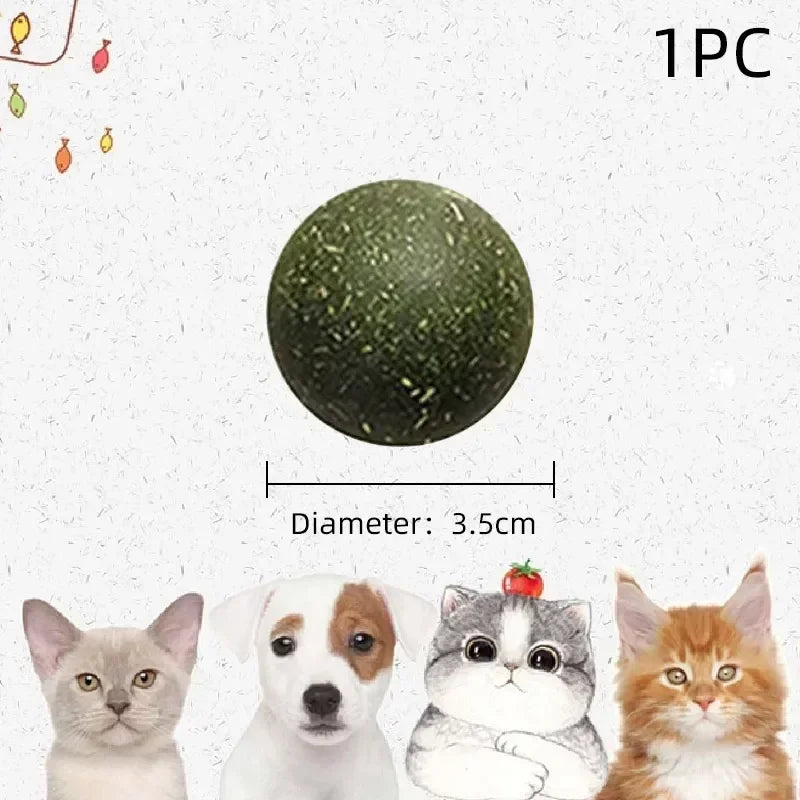 1-10PC Pet Catnip Toys Edible Catnip Ball Safety Healthy Cat Mint Cats Chasing Game Toy Products Clean Teeth The Stomach Catmint - Quick and EZ Shop
