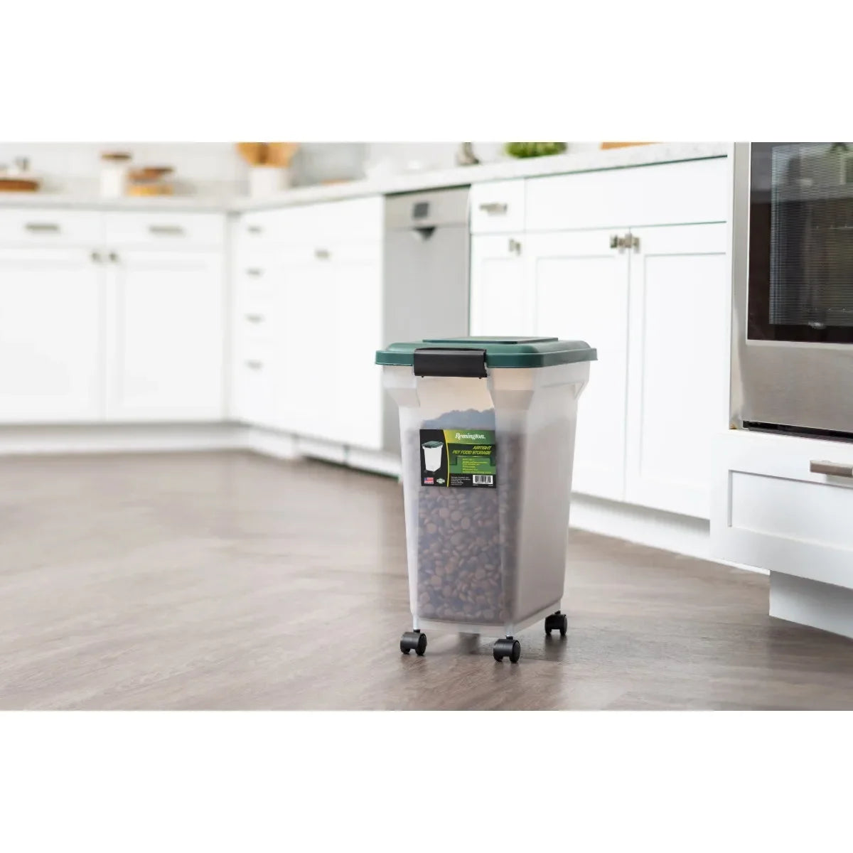 22 lb airtight pet food container, dog and cat food storage box with secure lid to keep dry food fresh.