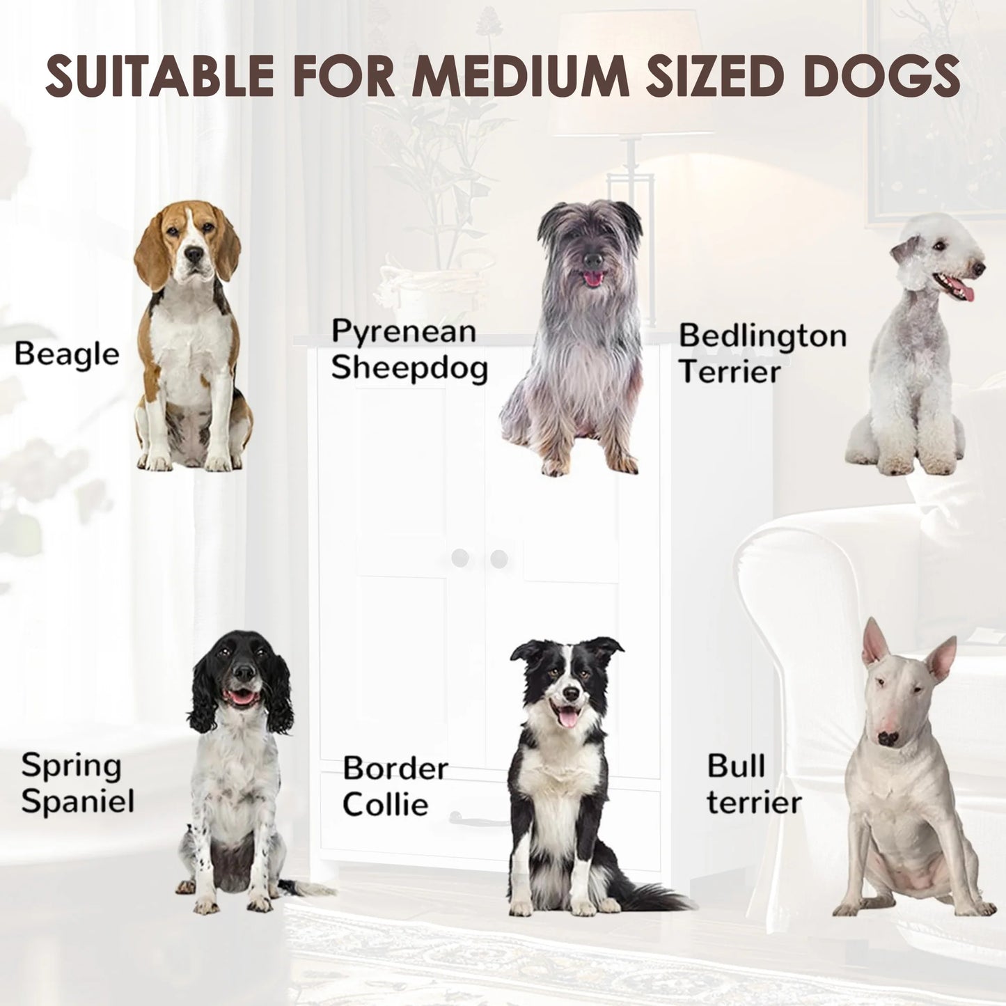 Pet Feeding Station Food Storage Cabinet with 3pcs Hooks Hidden Detachable Stainless Steels Dog Bowls for Medium Sized Dogs - Quick and EZ Shop