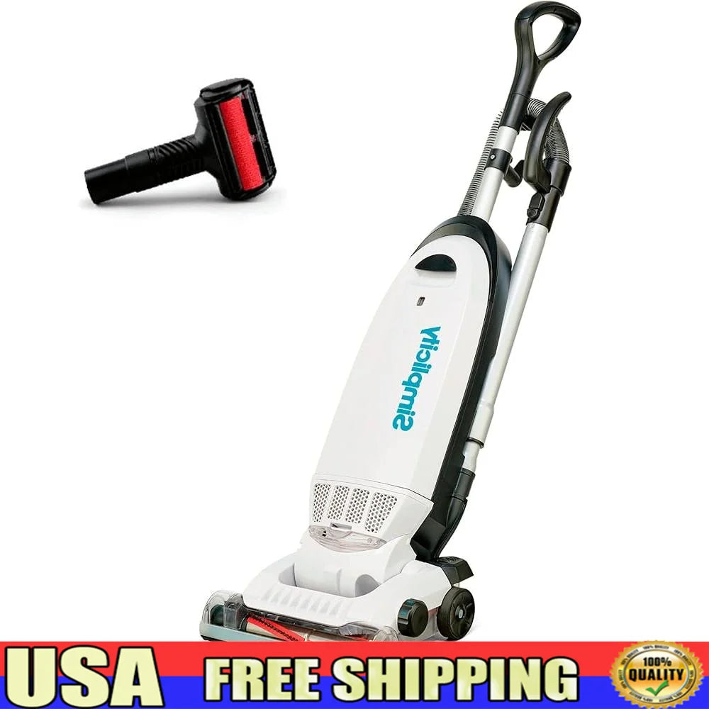 Allergy Upright Bagged Vacuum with HEPA Filter Pet Hair Remover Lightweight Cleaning Tools Telescopic Wand Dusting Brush