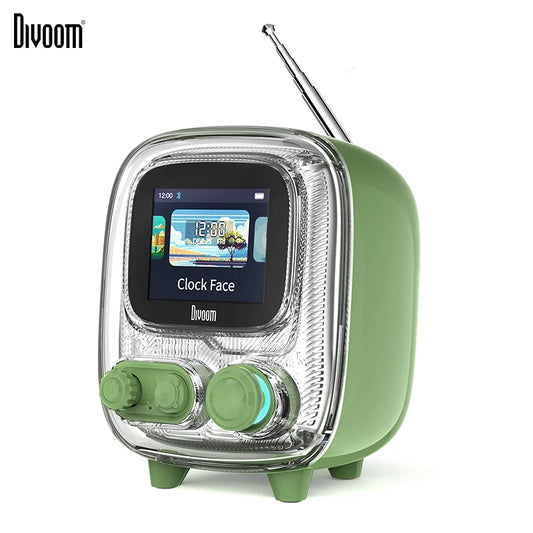Divoom Tiivoo-2 Portable Bluetooth Speaker with FM Radio,Pixel Art Retro Mini Small Cute Wireless Speaker,Vintage Decor