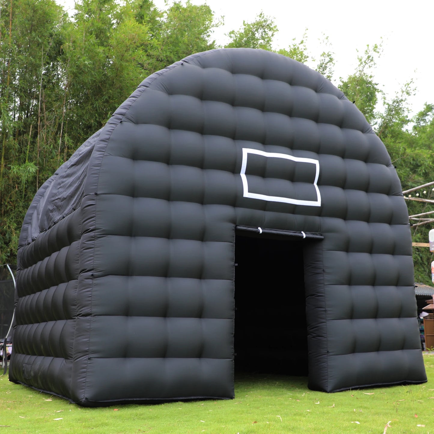 Large Black Inflatable Tent(15x15x14FT) Includes Blower Square Gazebo Event Room Large Inflatable Party Tent for Backyard,Outdoo