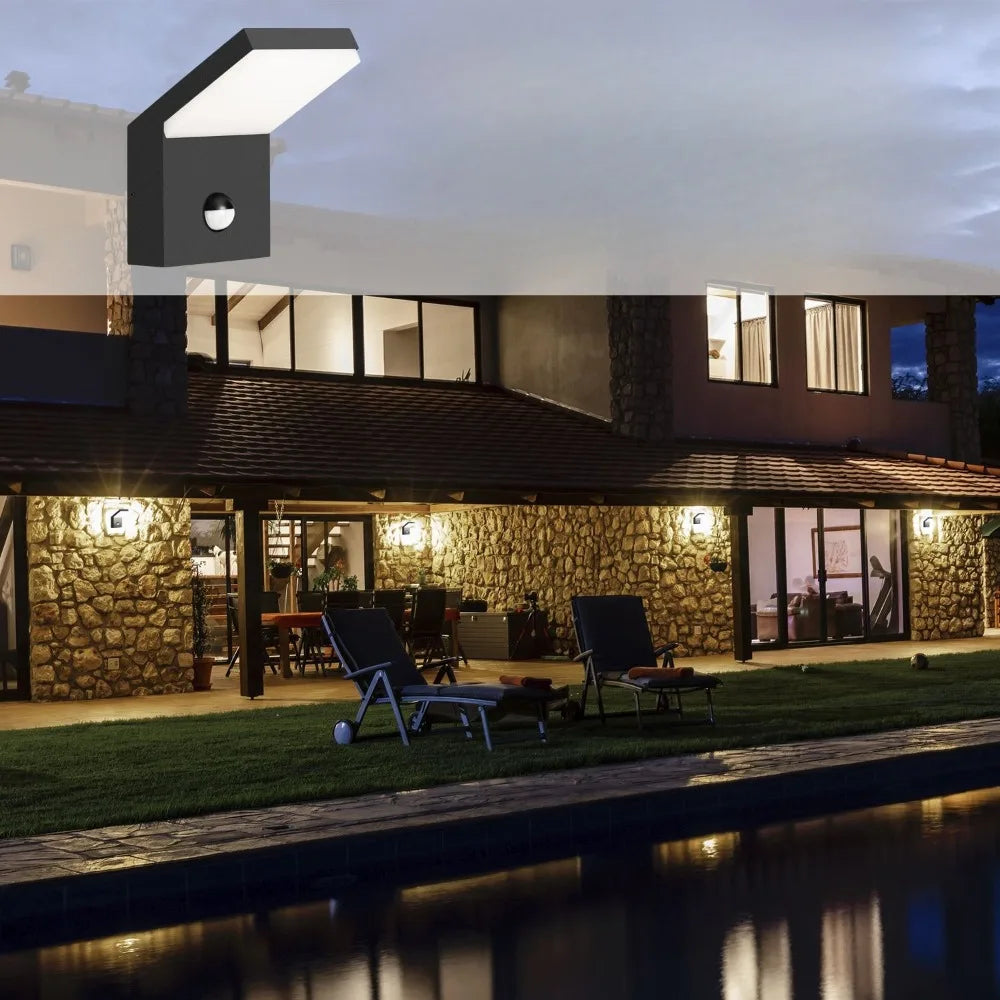 Wall Light Outdoor LED Wall Mount Lamp with Motion Sensor Lantern Fixture Wall Sconce Lighting