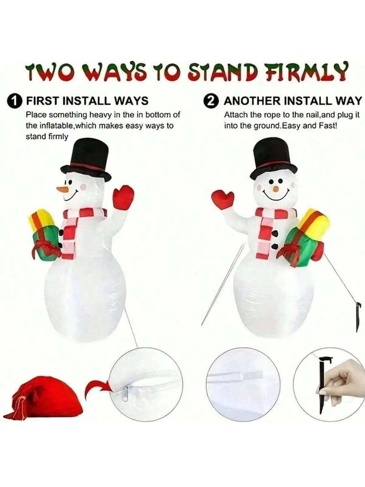 1pc USB Plug Christmas Inflatable Decoration Inflatable Model Outdoor Ornament Party Garden Decor Holiday DIY Decorations