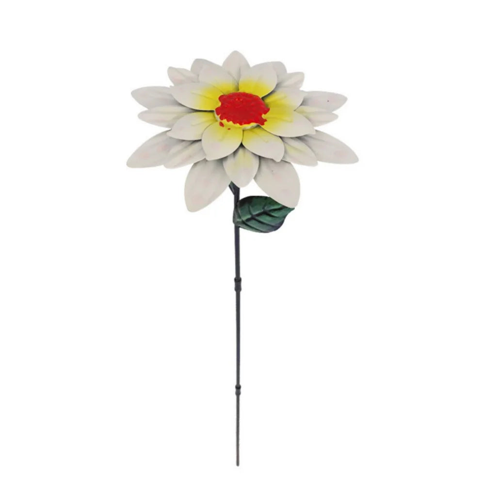 Decorative Metal Daylily Flower Garden Stakes Indoor Outdoor Crafts Garden Plant Flower Stick Patio Decor Yard Art Lawn Decor