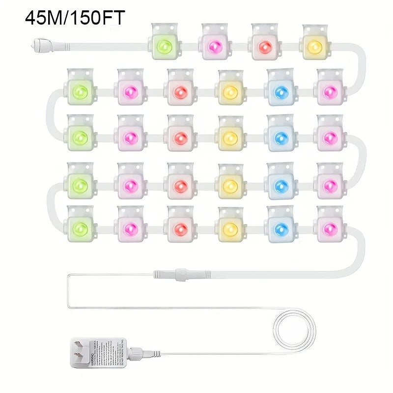 Permanent Outdoor Lights 150ft 100ft 50ft IP67 waterproof application control DIY Scene Full House Christmas Lighting Decor