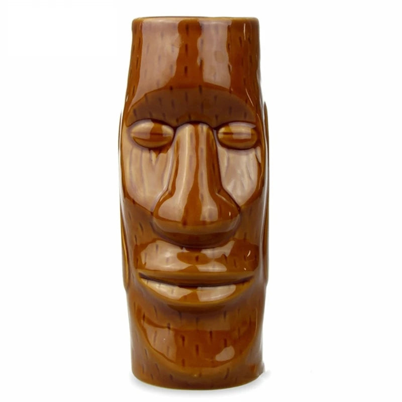 500ml Hawaii Tiki Mugs Cocktail Cup Beer Beverage Mug Wine Mug Ceramic Easter Islander Tiki Mugs Barware