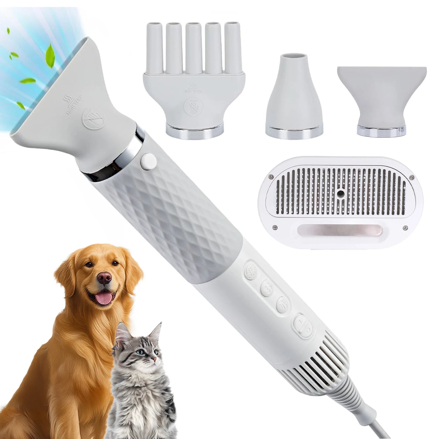 Portable Pet Hair Dryer Dog Grooming Blower -High Velocity Quiet Lightweight 1.2lbs with 3 Speeds for Home Travel Grooming - Quick and EZ Shop