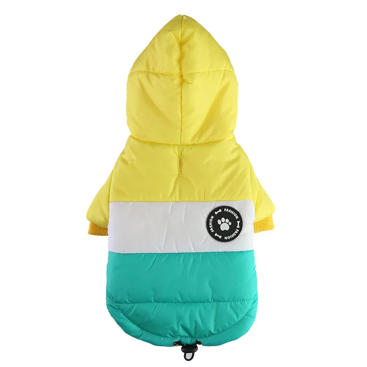Pet Cotton Clothes 2022 New Winter Dog Clothes Patchwork Zipper Jacket Warm Thickened Polyester Fabric Pet Towing Clothes DZ259