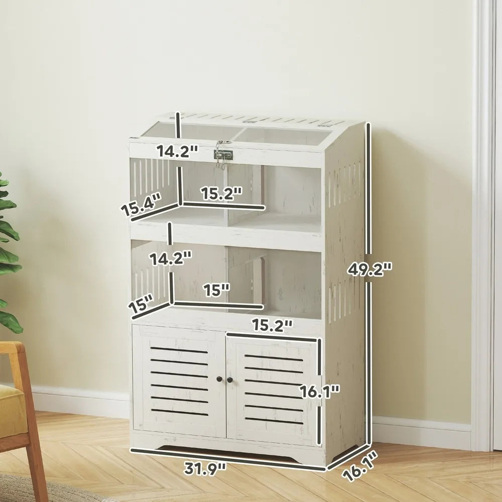 Large Hamster Cage for Multiple Small Pets with Storage Cabinet