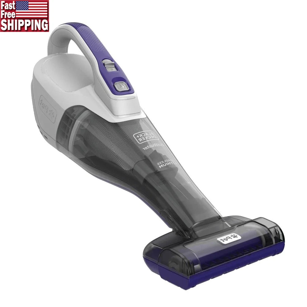 Cordless Handheld Vacuum Motorized Upholstery Brush Pet Hair Remover Lightweight Portable Strong Suction Multi-Surface Cleaning