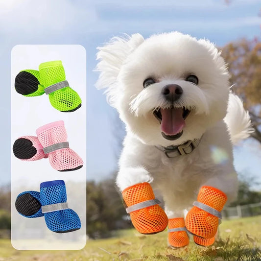 Dog Shoes for Summer Hot Pavement,Breathable Dog Boots for Small Medium Dogs,Comfortable Paw Protectors with Nonslip Rubber Sole