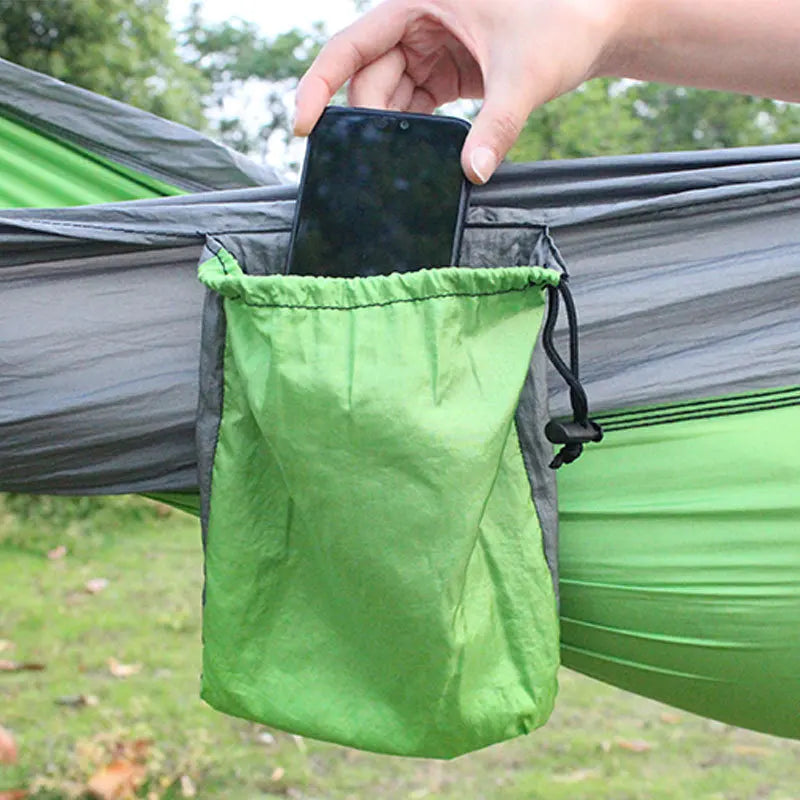 Portable Outdoor Camping Hammock 1-2 Person Go Swing Hanging Bed Ultralight Tourist Sleeping Hammock Canvas Material