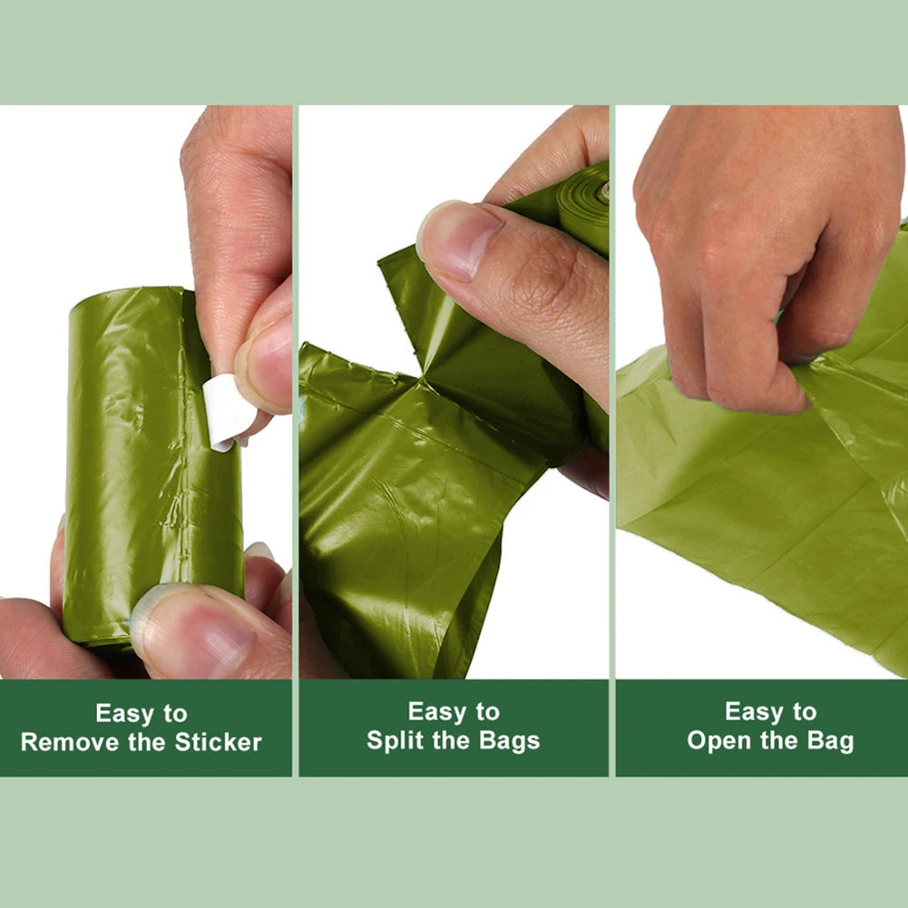 Eco Friendly Biodegradable Dog Poop Bags Leak Proof Extra Thick Heavy Duty with Dispenser Ideal for Outdoor Pet Supplies
