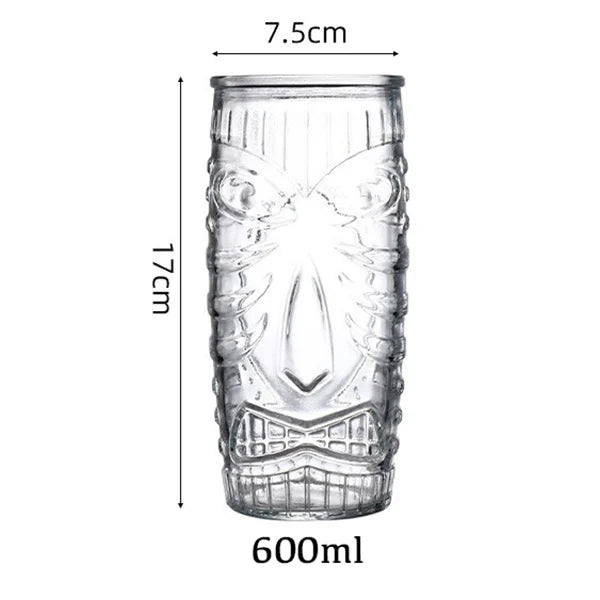 Glass Tiki Mug Modern Bar Tiki Cooler Clear Tumblers